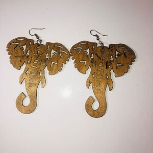 Elephant Wooden Earing